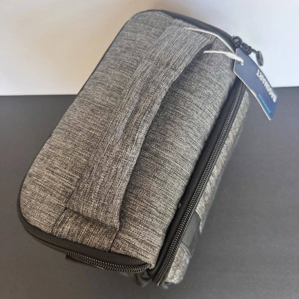 BAGSMART Compact Camera Shoulder Bag with Waterproof Rain Cover Grey Gray